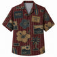Labor Day Hawaiian Shirt- Maroon Aloha and Workwear Patch Print