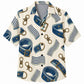 Labor Day Hawaiian Shirt Medallion Cream Print for the Holiday