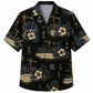 Labor Day Hawaiian Shirt- Midnight Crane Hibiscus Pattern for Summer