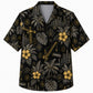 Labor Day Hawaiian Shirt- Midnight Palm and Crane Silhouette Print