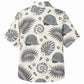 Labor Day Hawaiian Shirt- Monochrome Hard Hat and Frond Print