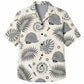 Labor Day Hawaiian Shirt- Monochrome Hard Hat and Frond Print