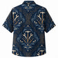 Labor Day Hawaiian Shirt- Navy Damask Wrench and Hammer Print