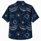 Labor Day Hawaiian Shirt- Navy Firework Flag and Bloom Print