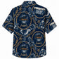 Labor Day Hawaiian Shirt- Navy Helmet Grill Rope and Chain Print