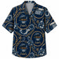 Labor Day Hawaiian Shirt- Navy Helmet Grill Rope and Chain Print