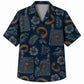 Labor Day Hawaiian Shirt- Navy Overall and Hibiscus Tape Print