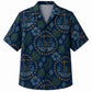 Labor Day Hawaiian Shirt- Navy Skyline Crane and Star Ring Print