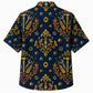 Labor Day Hawaiian Shirt- Ornate Wrench Damask and Bolt Print in Navy