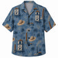 Labor Day Hawaiian Shirt Palm Lighthouse Denim Print for the Holiday