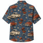 Labor Day Hawaiian Shirt- Pickup Truck and Kettle Grill Print on Blue