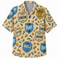 Labor Day Hawaiian Shirt- Proud Union Badge Bolt Print for Workers