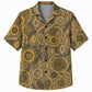 Labor Day Hawaiian Shirt- Rope Chain and Gear Damask Print in Olive