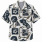 Labor Day Hawaiian Shirt- Rope Frame Island Panel Pattern for Summer