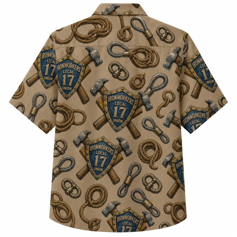 Labor Day Hawaiian Shirt Rope Knot Brown Print for the Holiday