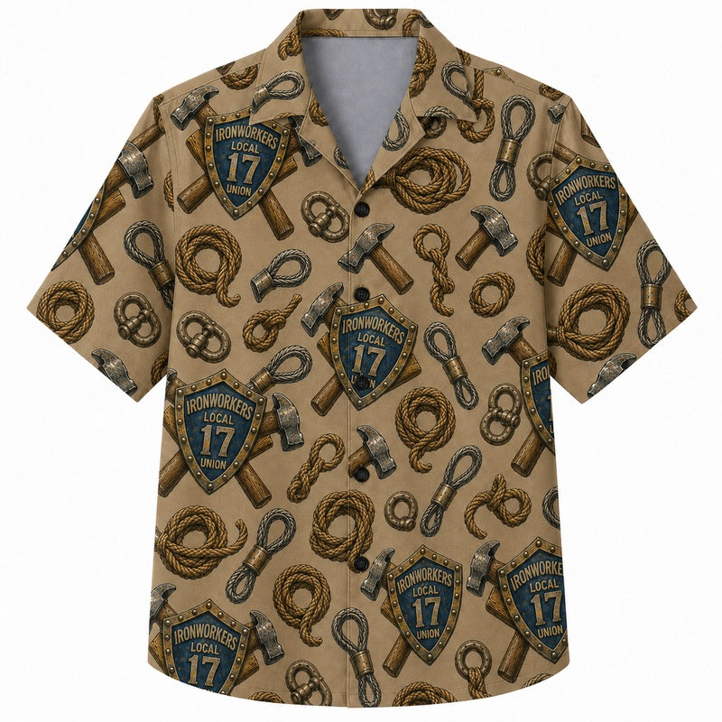 Labor Day Hawaiian Shirt Rope Knot Brown Print for the Holiday