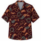 Labor Day Hawaiian Shirt- Rope Knot and Flag Ribbon Print in Burgundy