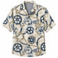 Labor Day Hawaiian Shirt- Rope Knot and Gear Pattern for the Long Weekend