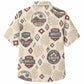 Labor Day Hawaiian Shirt- Solidarity Badge and Monstera Aztec Print