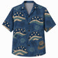Labor Day Hawaiian Shirt Star Ribbon Navy Print for the Holiday