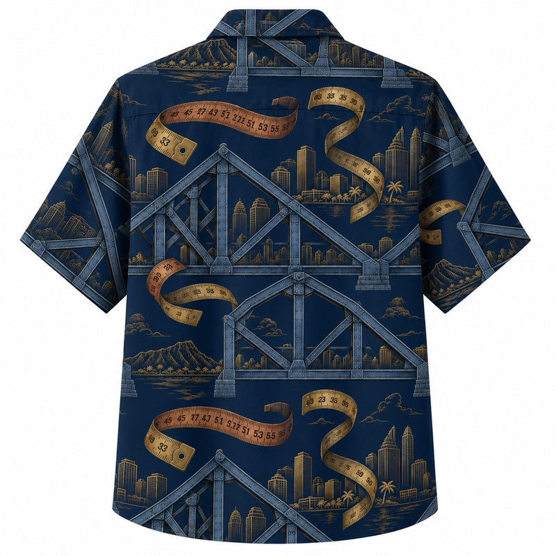 Labor Day Hawaiian Shirt Steel Bridge Ribbon Print for the Holiday