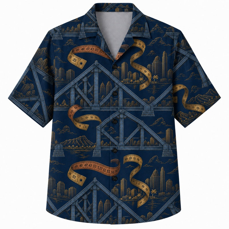 Labor Day Hawaiian Shirt Steel Bridge Ribbon Print for the Holiday