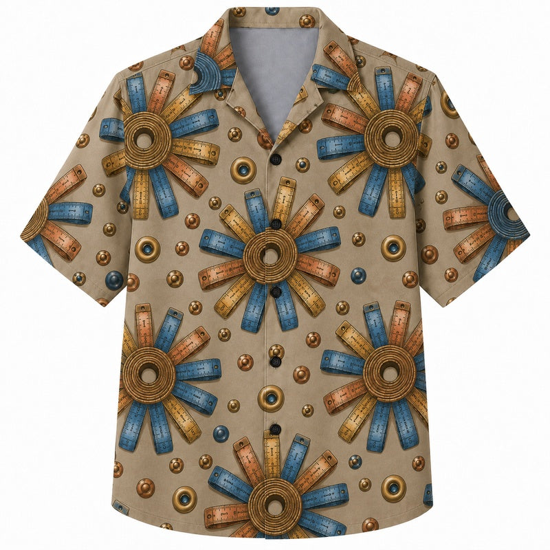 Labor Day Hawaiian Shirt Straw Hat Charcoal Print for the Holiday