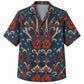 Labor Day Hawaiian Shirt- Symmetric Wrench and Hibiscus Damask Print