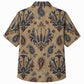 Labor Day Hawaiian Shirt- Tan Paisley Hammer and Damask Print