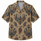 Labor Day Hawaiian Shirt- Tan Paisley Hammer and Damask Print