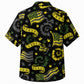 Labor Day Hawaiian Shirt- Tape Measure Ribbon and Flag Burst in Black