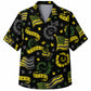 Labor Day Hawaiian Shirt- Tape Measure Ribbon and Flag Burst in Black