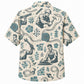 Labor Day Hawaiian Shirt- Teal Craftsman and Tape Measure Print