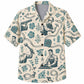 Labor Day Hawaiian Shirt- Teal Craftsman and Tape Measure Print
