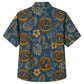 Labor Day Hawaiian Shirt- Teal Toolkit Badge Bloom Print for Summer