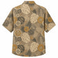 Labor Day Hawaiian Shirt- Tonal Gear and Monstera Print for Men