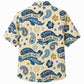 Labor Day Hawaiian Shirt- USA Banner Paisley Star Pattern for Summer