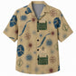 Labor Day Hawaiian Shirt Union Badge Cream Print for the Holiday