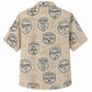 Labor Day Hawaiian Shirt- Union Crest Patch Print on Weathered Wood