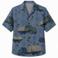 Labor Day Hawaiian Shirt Vintage Truck Blue Print for the Holiday