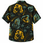 Labor Day Hawaiian Shirt- Welder Spark and Island Palm Print in Teal