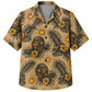 Labor Day Hawaiian Shirt- Welding Helmet Palm Leaf Print for Summer