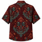 Labor Day Hawaiian Shirt- Welding Torch Damask Print in Deep Red