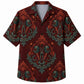 Labor Day Hawaiian Shirt- Welding Torch Damask Print in Deep Red
