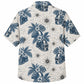 Labor Day Hawaiian Shirt- White Helmet Hibiscus and Spark Print