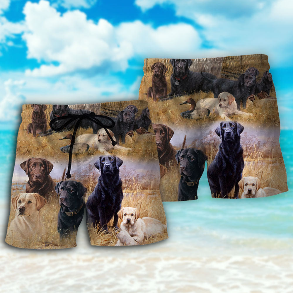 Labrador Retriever Hunting Dog Art - Beach Short