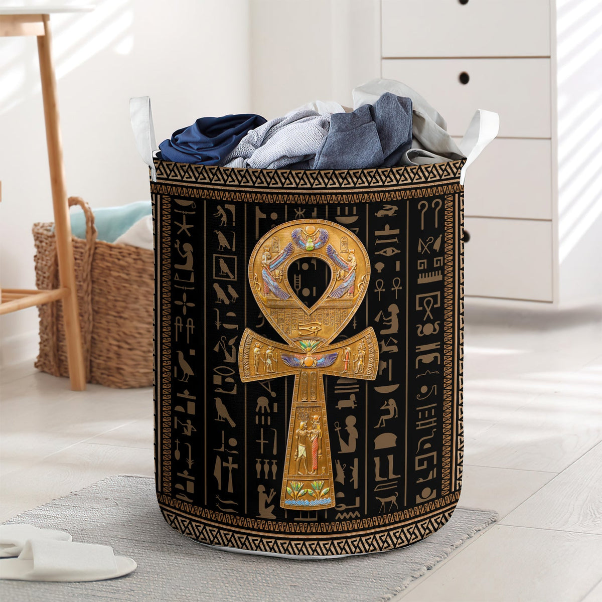 Faith hope legend Egypt - Laundry basket - LAUB06LIN280222-Owls Matrix
