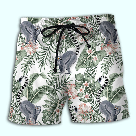 Lemur Tropical Leaf Wildlife - Beach Short