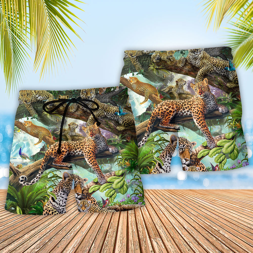 Leopard Animal Life Forest - Beach Short