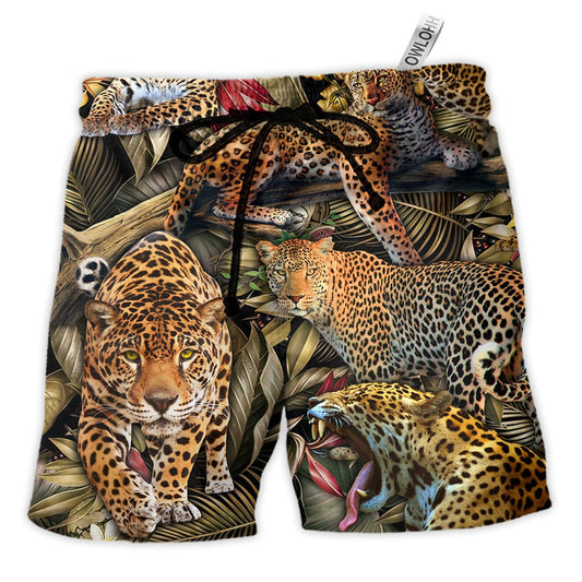 Beach Short / Adults / S Leopard Into The Jungle - Beach Short - Owls Matrix LTD